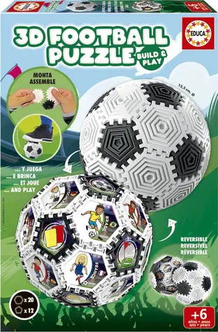 Educa 3D Puzzle Build&Play: Fußball / 32 Teile / ab 6 Jahren