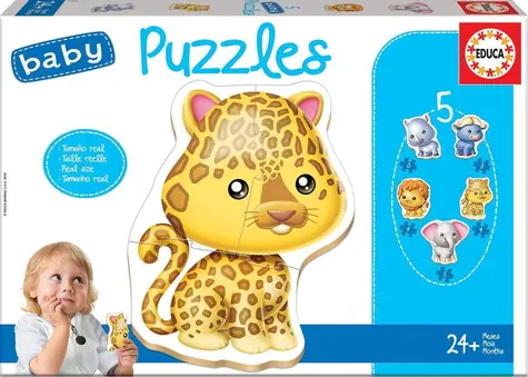 Educa Babypuzzle Wilde Tiere 5in1 (3-5 Teile) / 19 Teile / ab 2 Jahren