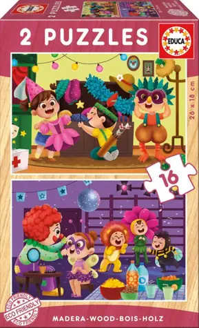 Educa Holzpuzzle Maskenball / 2x16 Teile / ab 3 Jahren