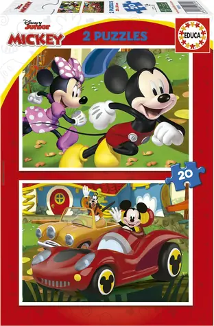Educa Puzzle Mickey Mouse: Vergnügungspark / 2x20 Teile / ab 3 Jahren