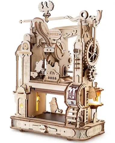 Robotime 3D-Druckpresse aus mechanischem Holzpuzzle