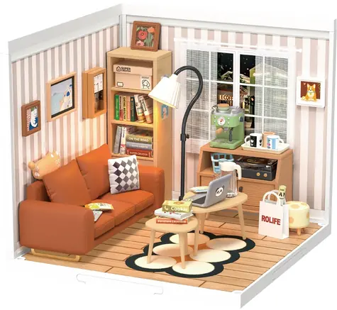 Robotime Miniaturhaus Gemütliches Wohnzimmer