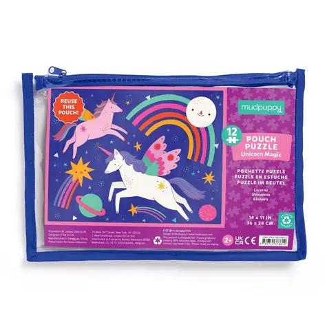 Mudpuppy Puzzle Einhorn Magie + Tasche / 12 Teile / ab 2 Jahren