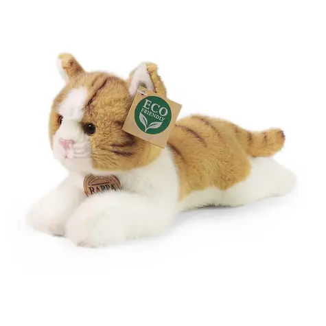 Rappa Plüschkatze liegend braun-weiß 20 cm / UMWELTFREUNDLICH / ab 0 Jahren