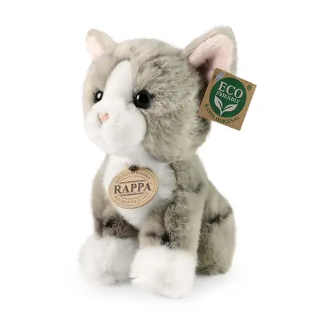 Rappa Plüschkatze grau 18 cm / UMWELTFREUNDLICH / ab 0 Jahren