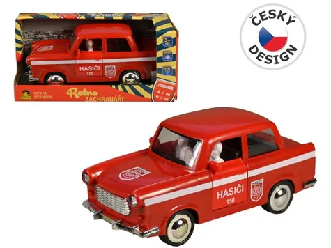 MaDe 98529 - Retro-Feuerwehrauto auf Schwungrad 6 x 17 x 8 cm
