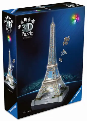 Ravensburger 3D Puzzle Iconics: Eiffelturm (Night Edition) / 216 Teile / ab: 8 Jahren