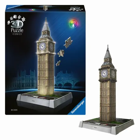 Ravensburger 3D Puzzle Iconics: Big Ben (Night Edition) / 216 Teile / ab: 8 Jahren