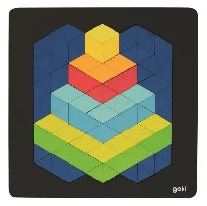 GOKI Holzpuzzle Pyramide 3D-Effekt / 82 Teile / ab 4 Jahren