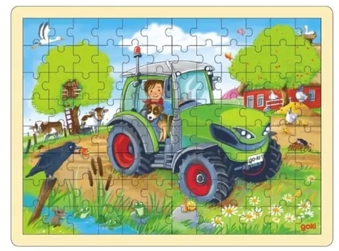 GOKI Holzpuzzle Traktor / 96 Teile / ab 3 Jahren