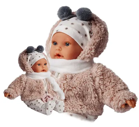Antonio Juan 1120 KIKA - realistische Puppe mit Geräuschen und weichem Stoffkörper - 27 cm / d 2 Jahre / 3x LR44