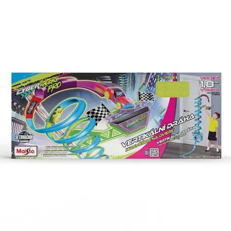 Maisto - Cyber Racers, Spielset - Vertikale Strecke an der Tür mit einem Auto, Höhe ca. 2m