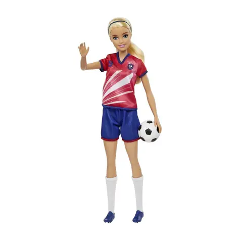 Mattel Barbie Fußballpuppe im roten Trikot / ab 3 Jahren