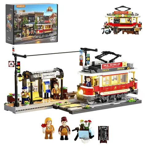 Lumibricks Historische Straßenbahn- und Bahnstation / 1274 Teile / ab 16 Jahren 