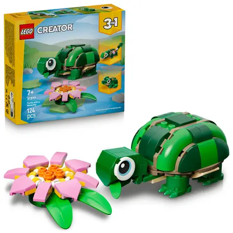LEGO® Creator 3-in-1 Set 31377 Schildkröte mit Seerose / Anzahl der Teile: 124 / ab 7 Jahren