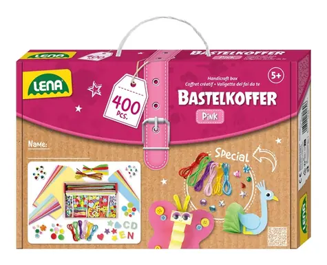 Lena Kreativkoffer für kleine Bastler, rosa / 400 Stück / ab 5 Jahren