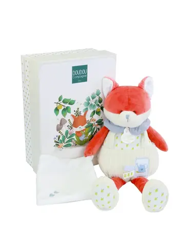 Doudou Geschenkset Plüschfuchs Romarin mit Decke 28 cm / ab 0 Monaten