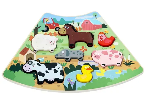 2Kids Toys Holzpuzzle Happy Farm, zusammensteckbar / ab 18 Monaten