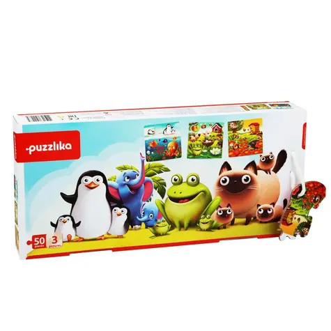 Puzzle 12985 Lieblingstiere 3 in 1 - Puzzle mit 3 Bildern / 50 Teile / ab 3 Jahren