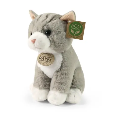 Rappa Plüschkatze sitzend grau (Soft Collection) 23 cm / UMWELTFREUNDLICH / ab 0 Monaten 