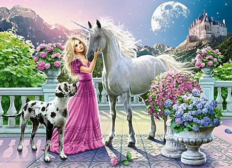 Castorland 030088 Puzzle Mein Freund, das Einhorn / 300 Teile / ab 8 Jahren
