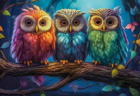 Castorland 030545 Puzzle Drei kleine Eulen / 300 Teile / ab 8 Jahren