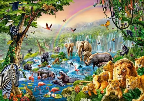 Castorland 52141 Puzzle Fluss im Dschungel / 500 Teile / ab 9 Jahren