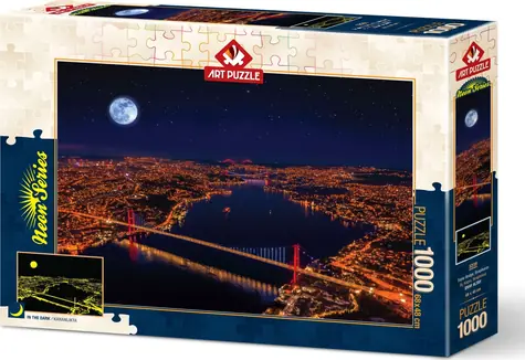 Kunstpuzzle 5239 Leuchtendes Puzzle Drei Brücken, Bosporus / 1000 Teile / ab 15 Jahren