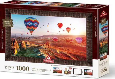 Kunstpuzzle 5693 Puzzle mit Rahmen und Kleber 3-in-1 Ballons über Kappadokien / 1000 Teile / ab 15 Jahren