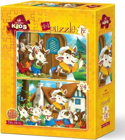Kunstpuzzle 5552 Puzzle „Niedliche Kälber“ / 12+24 Teile / ab 3 Jahren