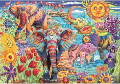 Clementoni 35578 Puzzle Karnevalselefanten 500 Teile / ab 10 Jahren