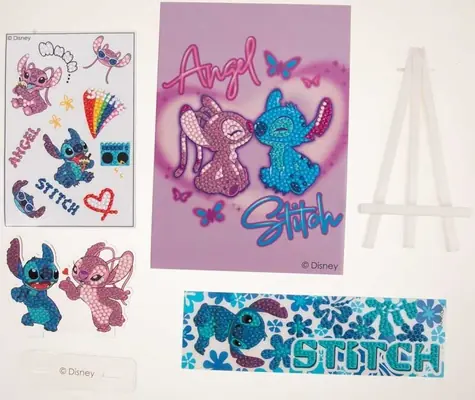 CRAFT ID Diamantmalerei Engel und Stitch mit Ständer