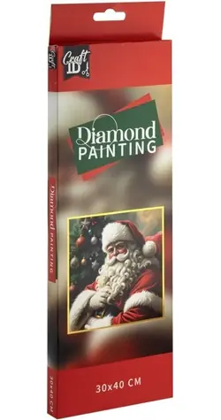 CRAFT ID Diamantmalerei Weihnachtsmann 30x40cm