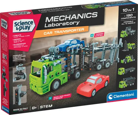 Clementoni Science&Play Mechanisches Laborauto-Transporter 10in1 / ab 8 Jahren