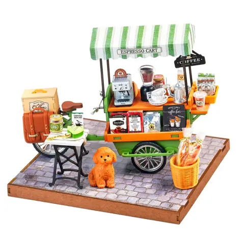 Robotime 3D-Holzpuzzle Kaffeewagen / 162 Teile / ab 14 Jahren