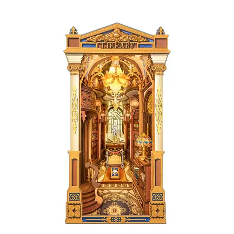 Robotime 3D-Puzzle Buchstütze Miniaturhaus Bibliothek der Wunder / 258 Teile / ab 14 Jahren