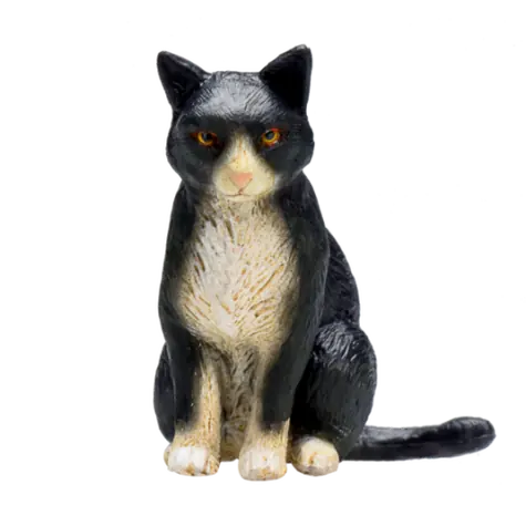 Mojo Katze, schwarz-weiß, sitzend / ab 3 Jahren