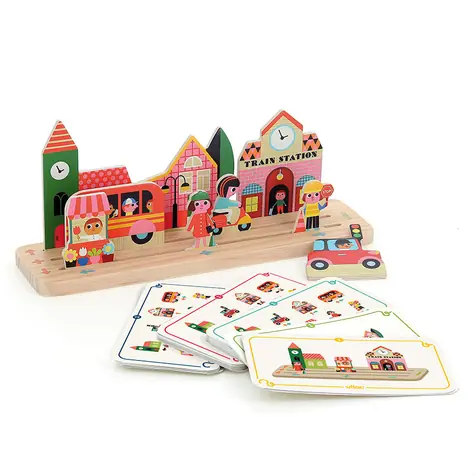 Vilac Holzpuzzlespiel: Bau es richtig! Stadt / ab 3 Jahren