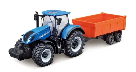 Bburago FARMLAND New Holland T7.315 HD Traktor mit Kippanhänger / 10 cm / ab 3 Jahren