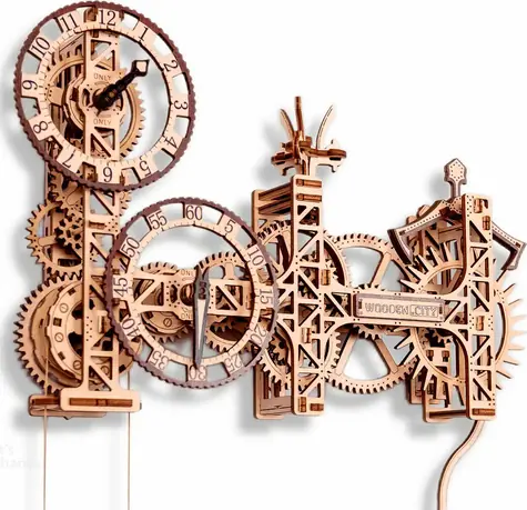 Wooden City 3D-Puzzle Steampunk-Wanduhr, 269 Teile / ab 14 Jahren