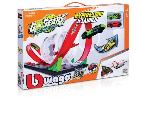 Bburago GoGEARS EXTREME Loop-Set - Hyper6 Loop- und Startbahn mit zwei Autos / ab 3 Jahren