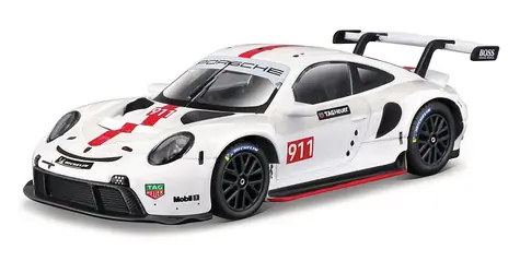 Bburago RACE Porsche 911 RSR in dekorativer Box, weiß / 1:43 / ab 14 Jahren