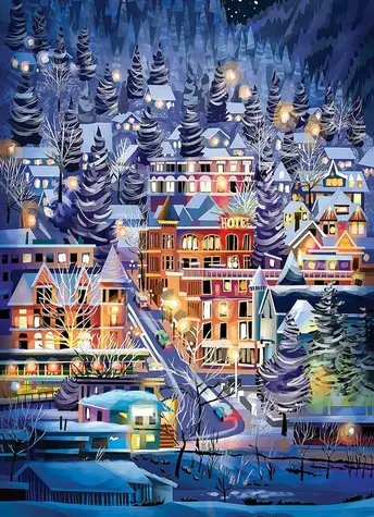 Kopfsteinpflaster-Puzzle Skistadt / 500 Teile / ab 12 Jahren