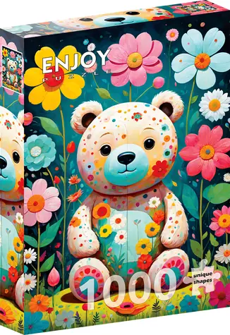 ENJOY Puzzle Blumen-Teddybär / 1000 Teile / ab 14 Jahren