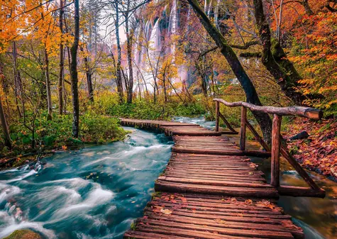 ENJOY Puzzle Forest Stream in Plitvice, Kroatien / 1000 Teile / ab 14 Jahren