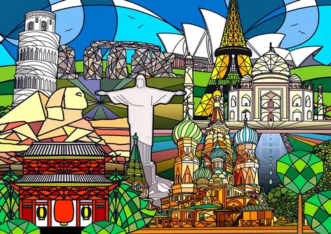 ENJOY Puzzle World Monuments / 1000 Teile / ab 14 Jahren
