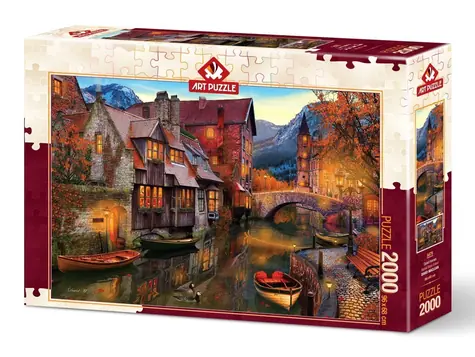 Kunstpuzzle 5476 Puzzle Häuser am Kanal / 2000 Teile / ab 15 Jahren