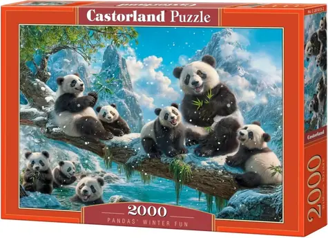 Castorland 201013 Puzzle Panda Winterspaß / 2000 Teile / ab 9 Jahren