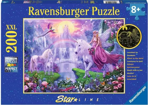 Ravensburger Leuchtendes Puzzle „Die magische Nacht der Einhörner“ XXL / 200 Teile / ab 8 Jahren