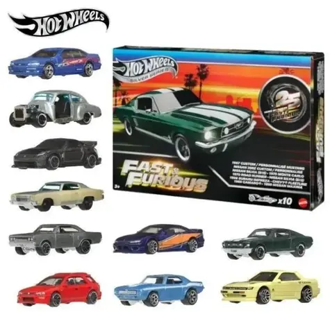 Mattel Hot Wheels Fast and Furious JCT92 / 10 Stück / 1:64 / ab 3 Jahren